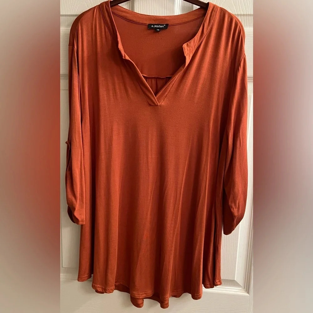 A JASDANI~CORAL BLOUSE~2X
